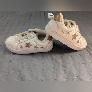 GAP Kids White Sneakers with Gold Stars  Size 7